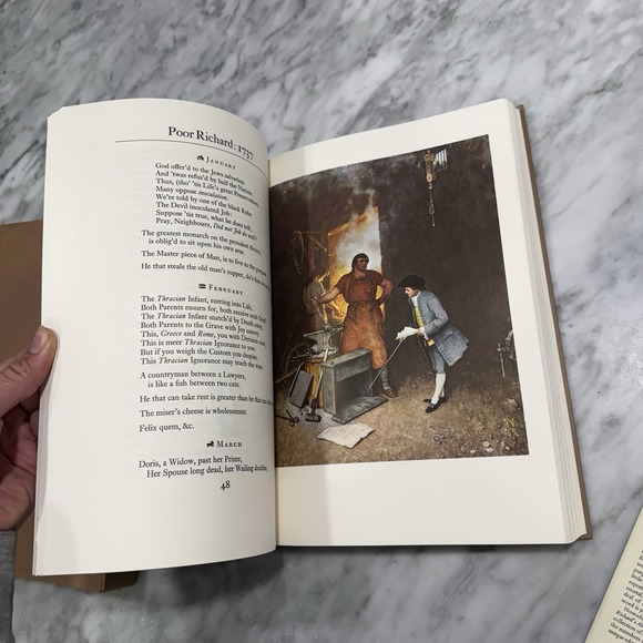 Poor Richards Almanac Ben Franklin 1964 The Heritage Press w/ Sandglass Slipcase - Picture 9 of 13